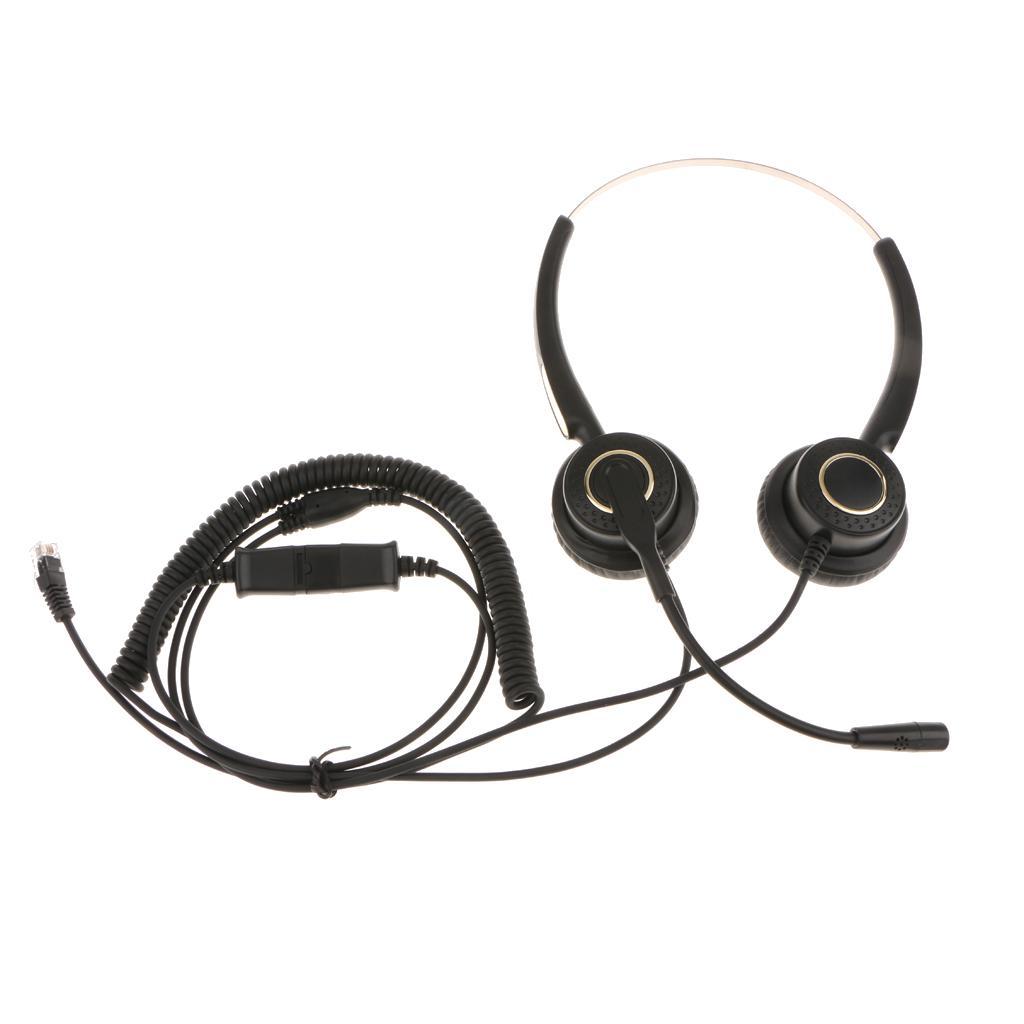 Office Call Center Headset W/Mic Noise-Canceling Headphone Headset RJ9 Plug