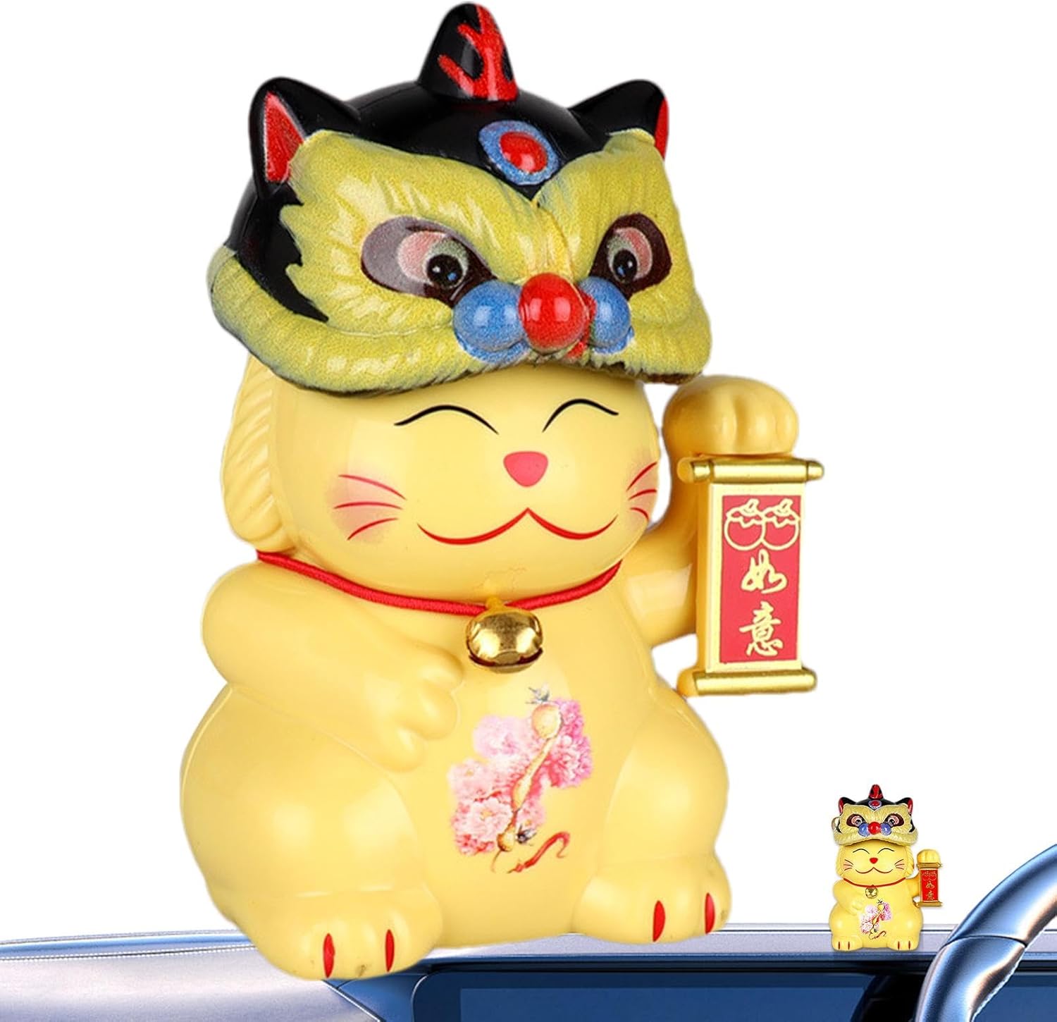 Tượng Mèo Thần Tài Đội Mũ Lân May Mắn, Tài Lộc