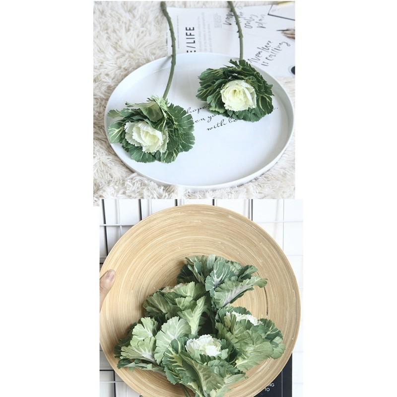 Hoa giả - Cành hoa cải bắp cao cấp mô phỏng sinh động giống thật đến 99%,hoa lụa hoa trang trí decor hoa cô dâu