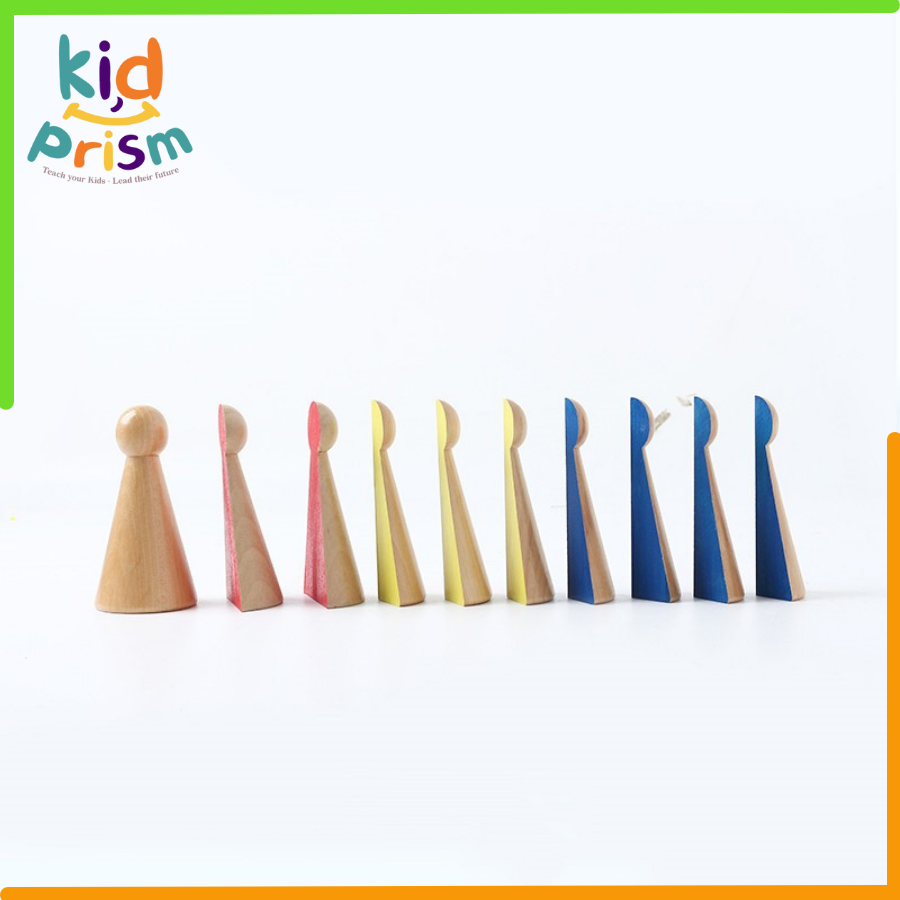 Giáo cụ Montessori - Quả cầu phân số bằng gỗ giúp bé phát triển cảm quan