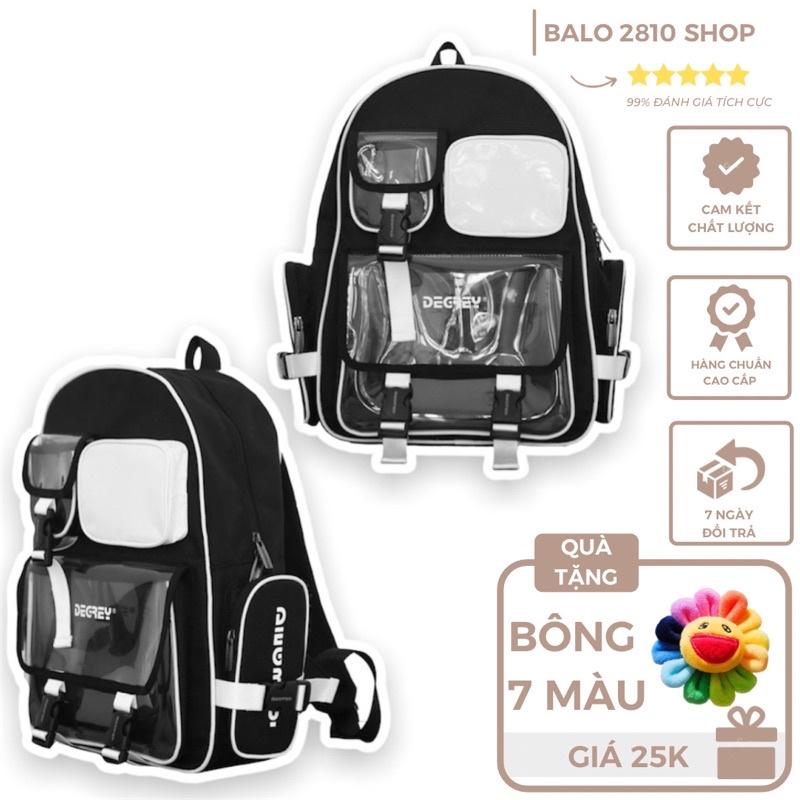 Balo Degrey Trắng Đen Thời Trang Nam Nữ Backpack 2810 Shop Balo Đi Học Đen Ulzzang Unisex