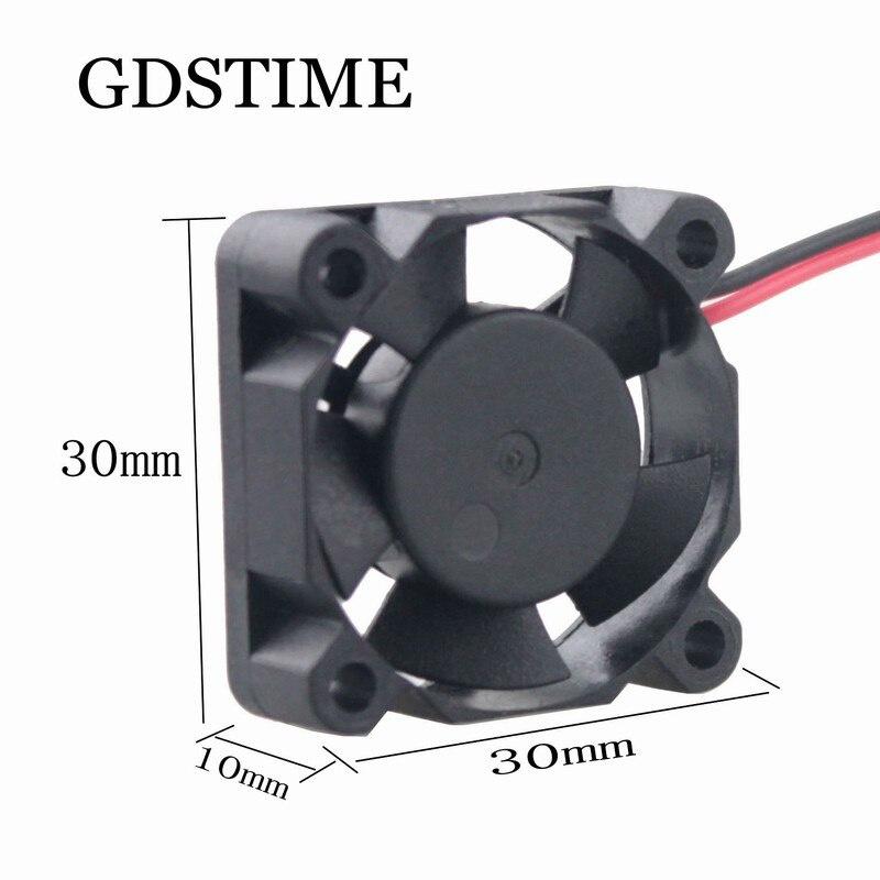 Gdstime 5 Pieces 30x30x10mm DC 5V Dupont Connector 3010 Mini Brushless Cooling Fan 30mm x 10mm for Raspberry 3cm