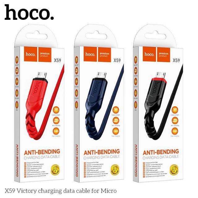 Dây sạc nhanh Hoco X59 chuôi Micro dây dù, Hàng chính hãng