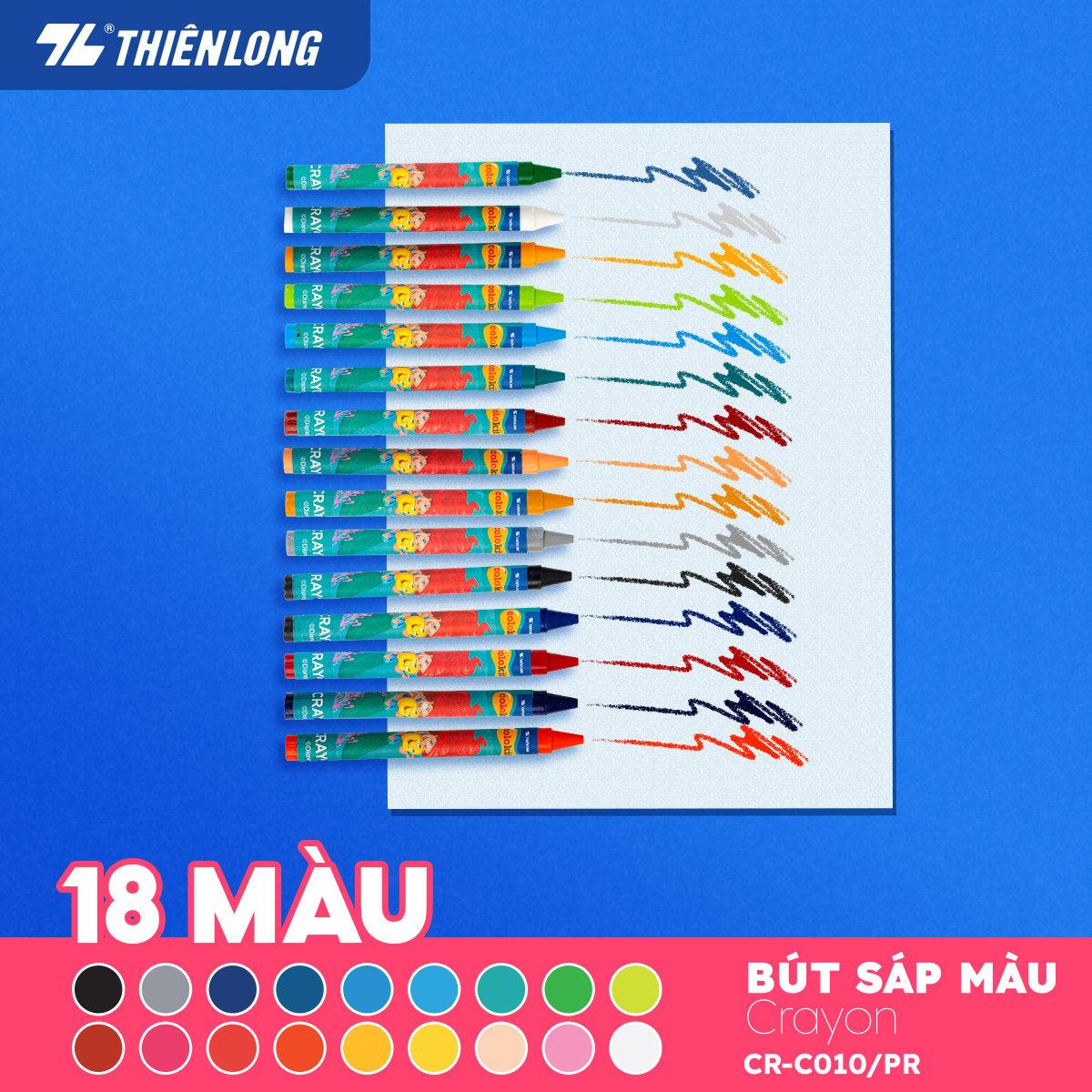 Bút sáp 18 màu Công chúa Ariel Thiên Long Colokit CR-C010/PR