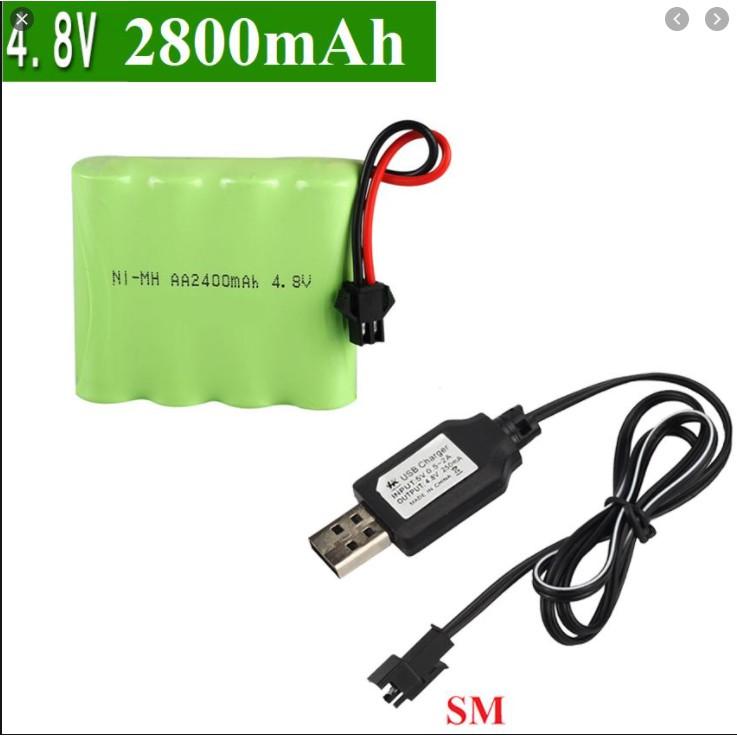 Pin và sạc usb đồ chơi điều khiển từ xa 4.8v 2400mah NIMh pin tốt