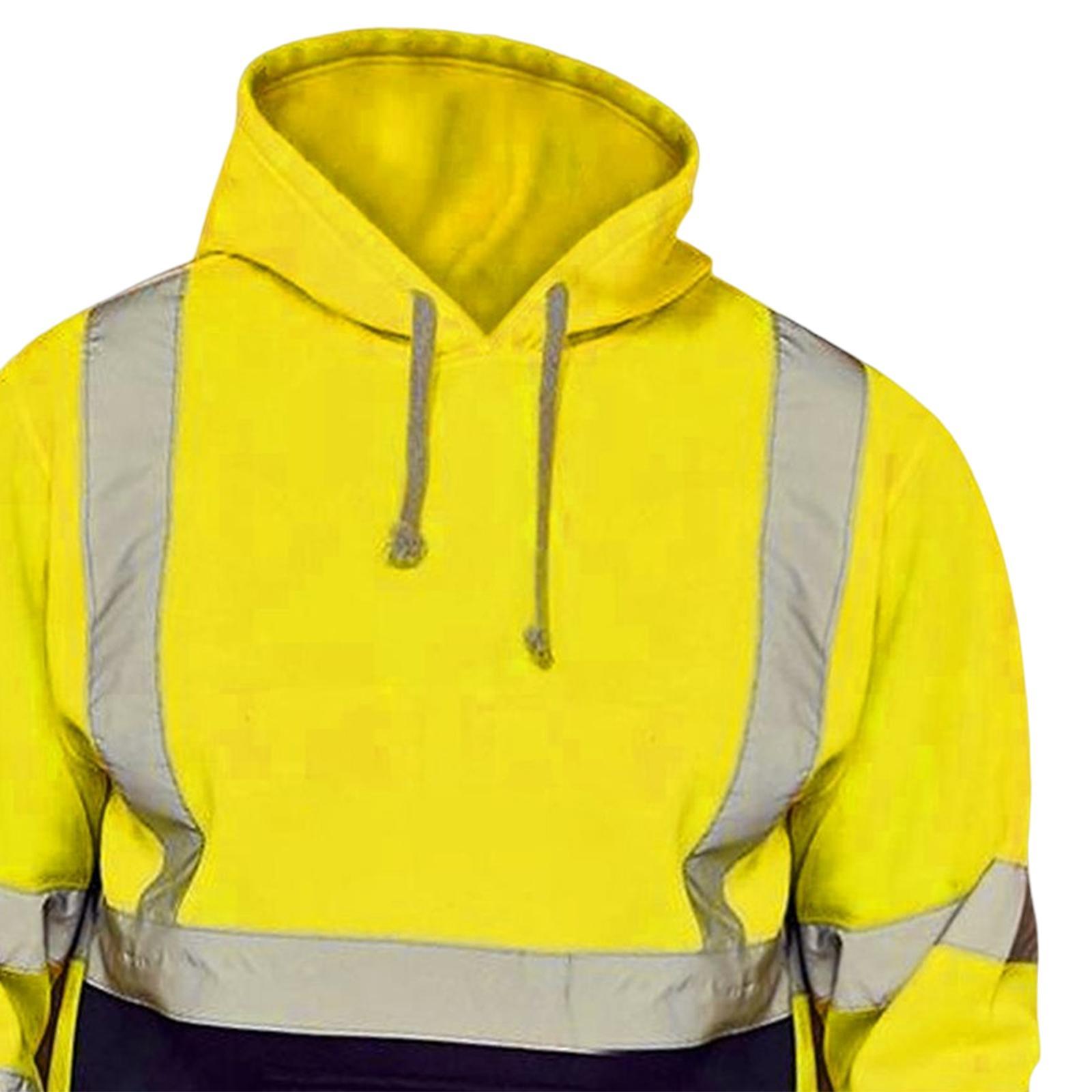 High Visibility Work Jacket Coat Mens Hoodie Sweatshirt for Roadside