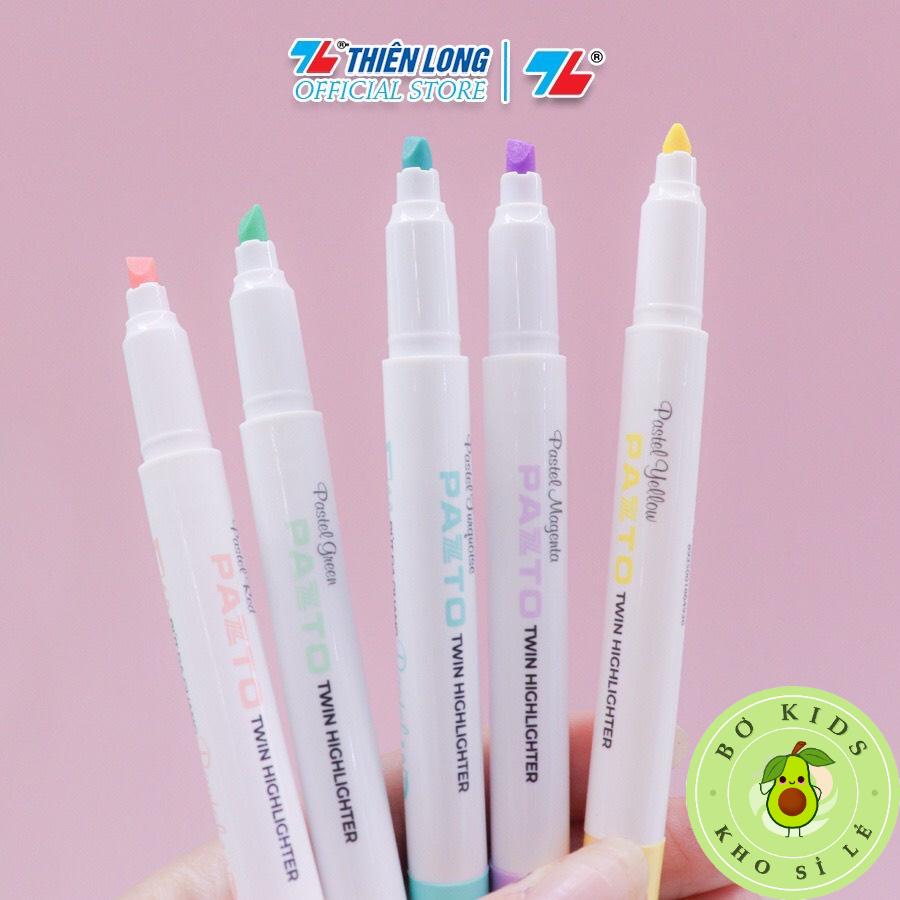 Bút dạ quang màu Pastel Thiên Long Pazto HL-016 - Rửa được - Không để lại vết khi Photocopy