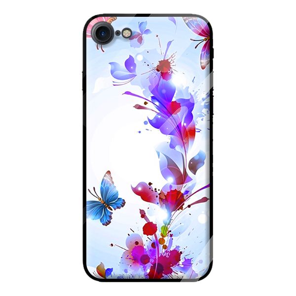 Ốp kính cường lực cho iPhone 7 mẫu BƯỚM ĐẸP 1 - Hàng chính hãng