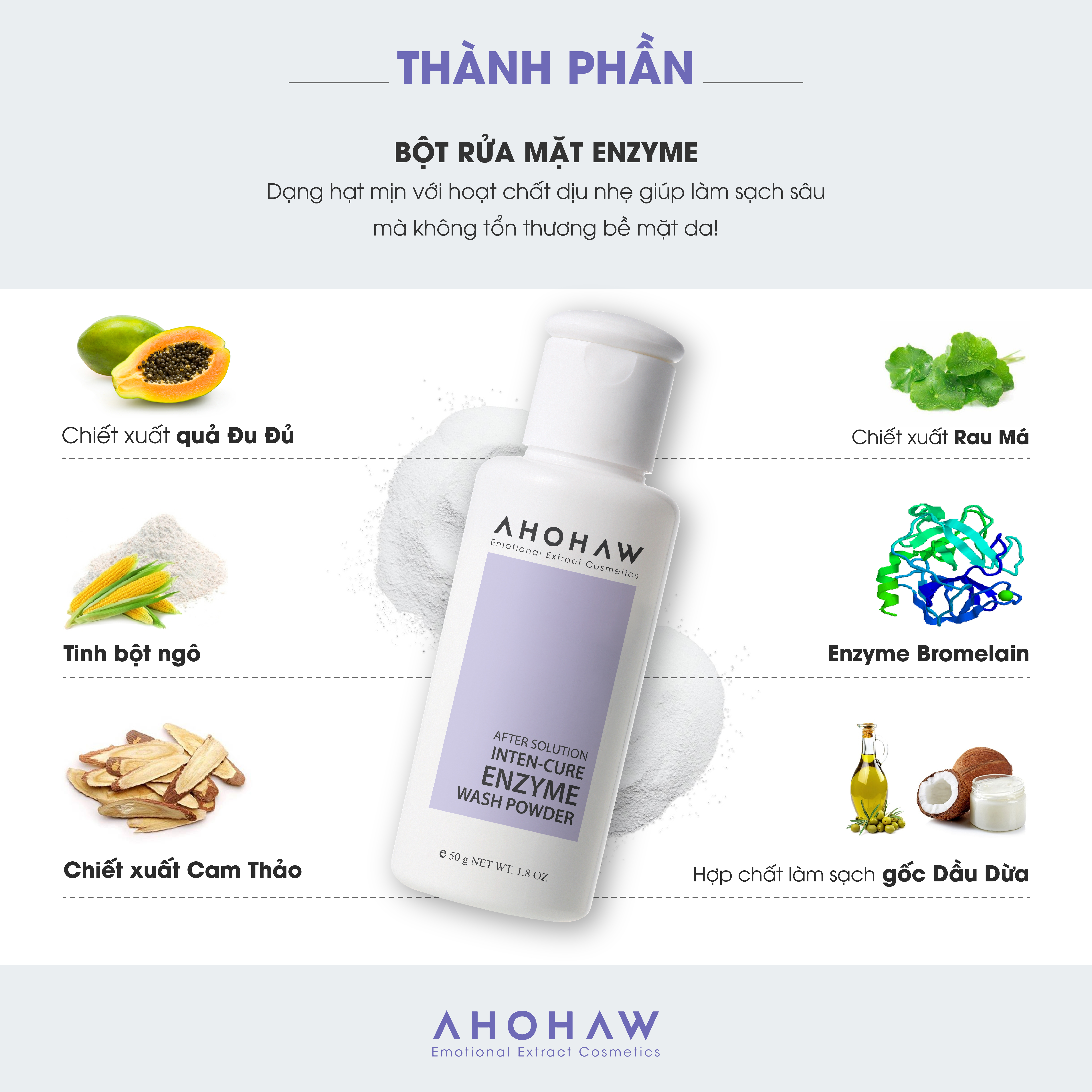 Bột Rửa Mặt Enzyme Ahohaw After Solution - Hàng Chính Hãng