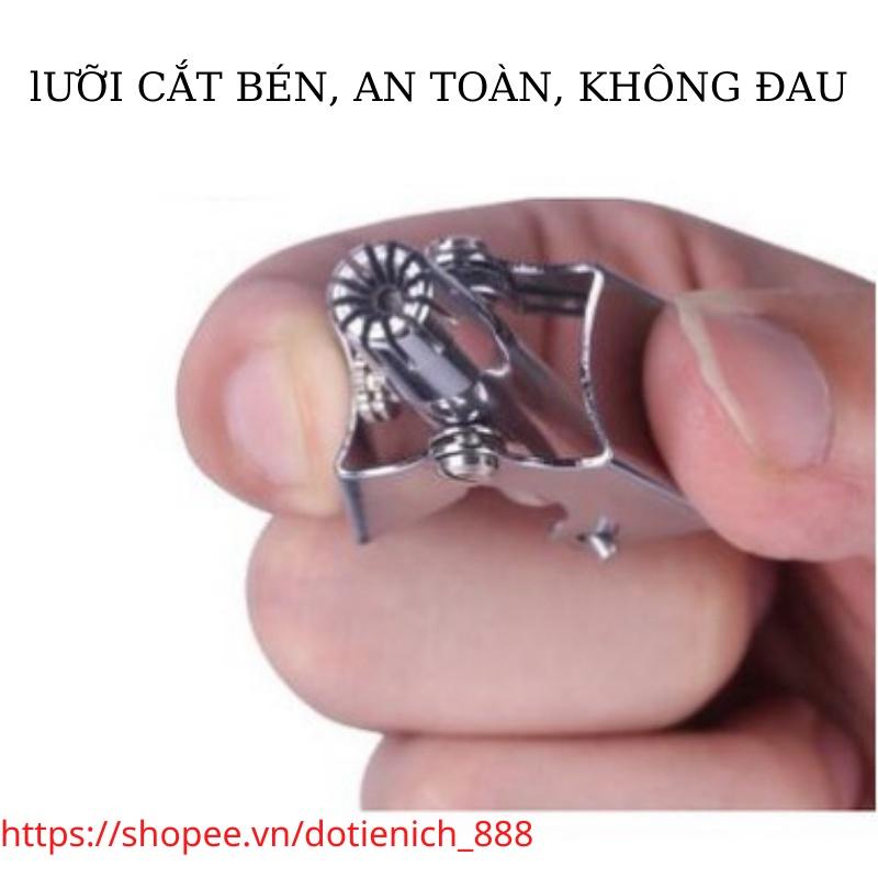 Dụng cụ cắt tỉa lông mũi bằng tay chất liệu thép không gỉ, kéo cắt lông mũi không đau có hộp đựng và cọ vệ sinh