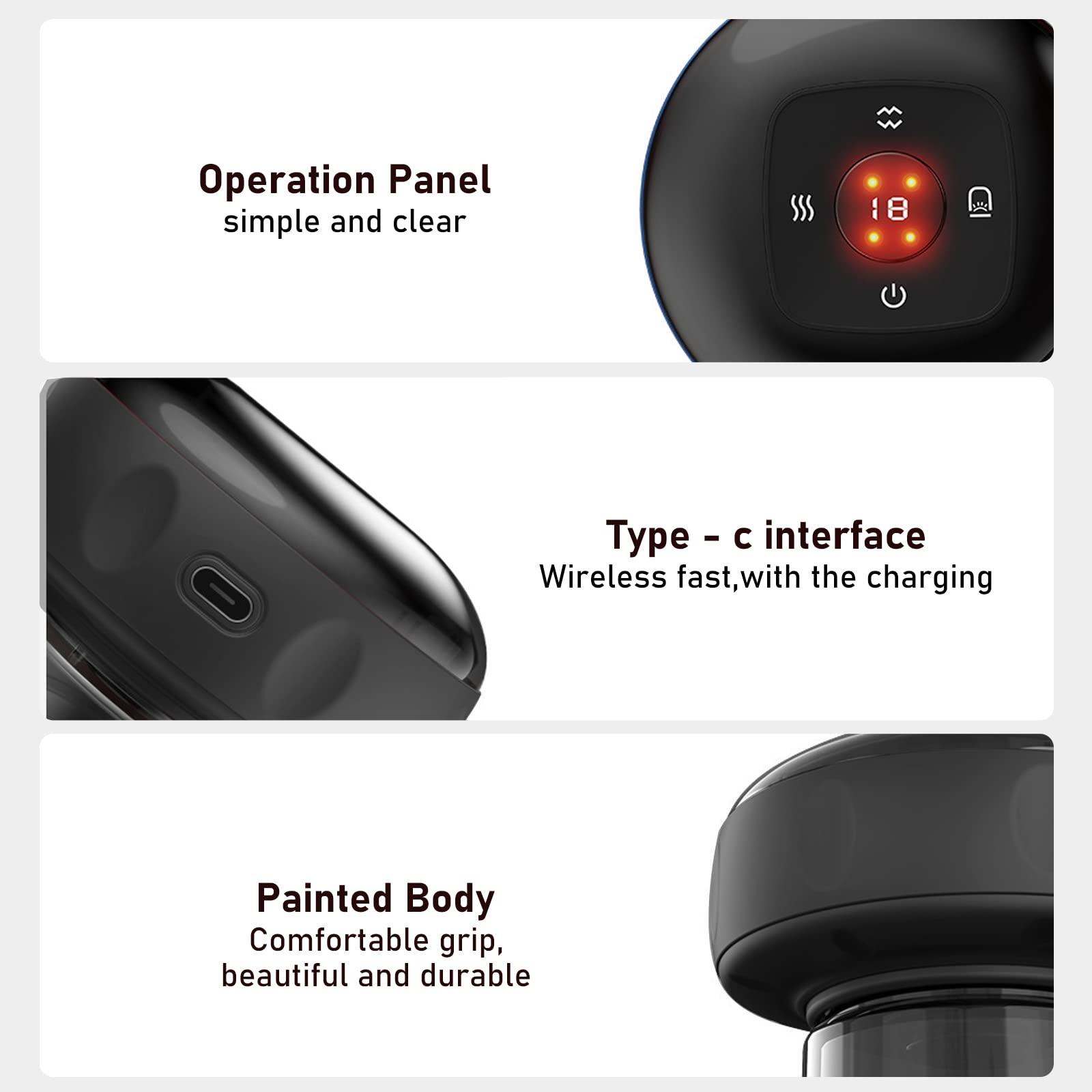 Máy mát xa bằng điện, có thể sạc lại 6/12 Khóa học Trị liệu thông minh chuyên nghiệp, công cụ cạo cầm tay cho văn phòng tại nhà và du lịch