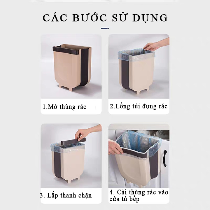 Thùng Rác Nhựa Treo Cửa Tủ Bếp Gấp Gọn Đa Năng | Loại To