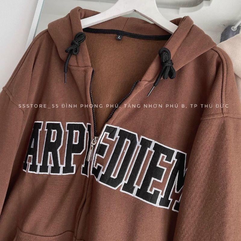 Áo khoác nỉ bông xịn ARP nón to chùm đầu unisex nam nữ,Áo hoodie khoá kéo Ulzzang chống lạnh giữ ấm thời trang thu dông