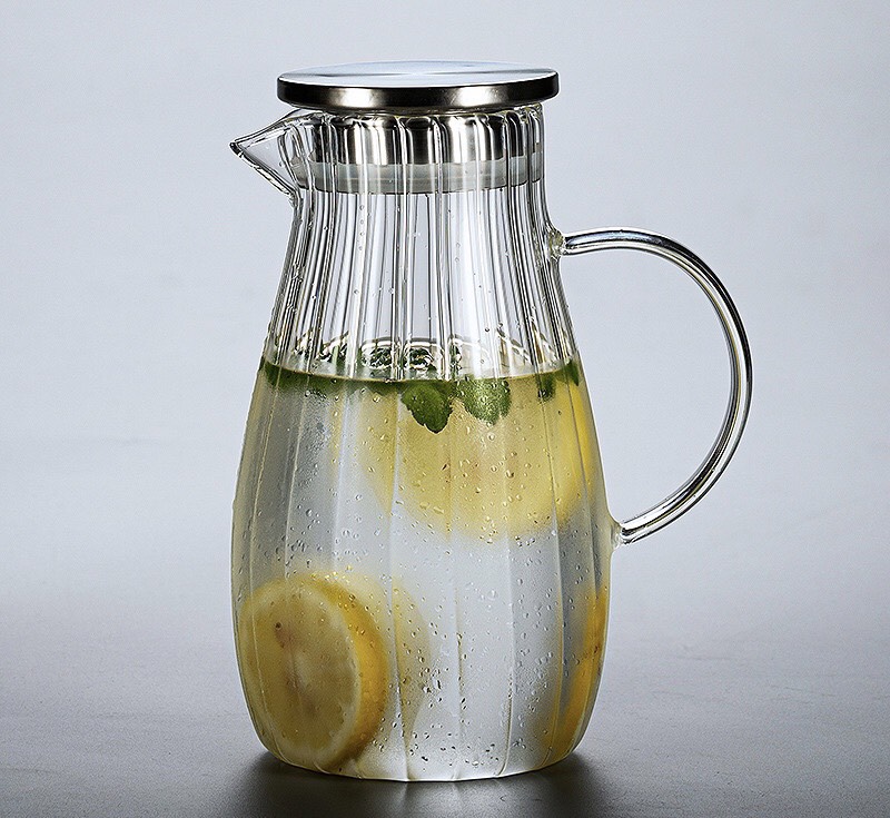 BÌNH THỦY TINH CHỊU NHIỆT LÊN ĐẾN 400 ĐỘ C TAY VÀNG,TRẮNG DUNG TÍCH 1,6-1,7L