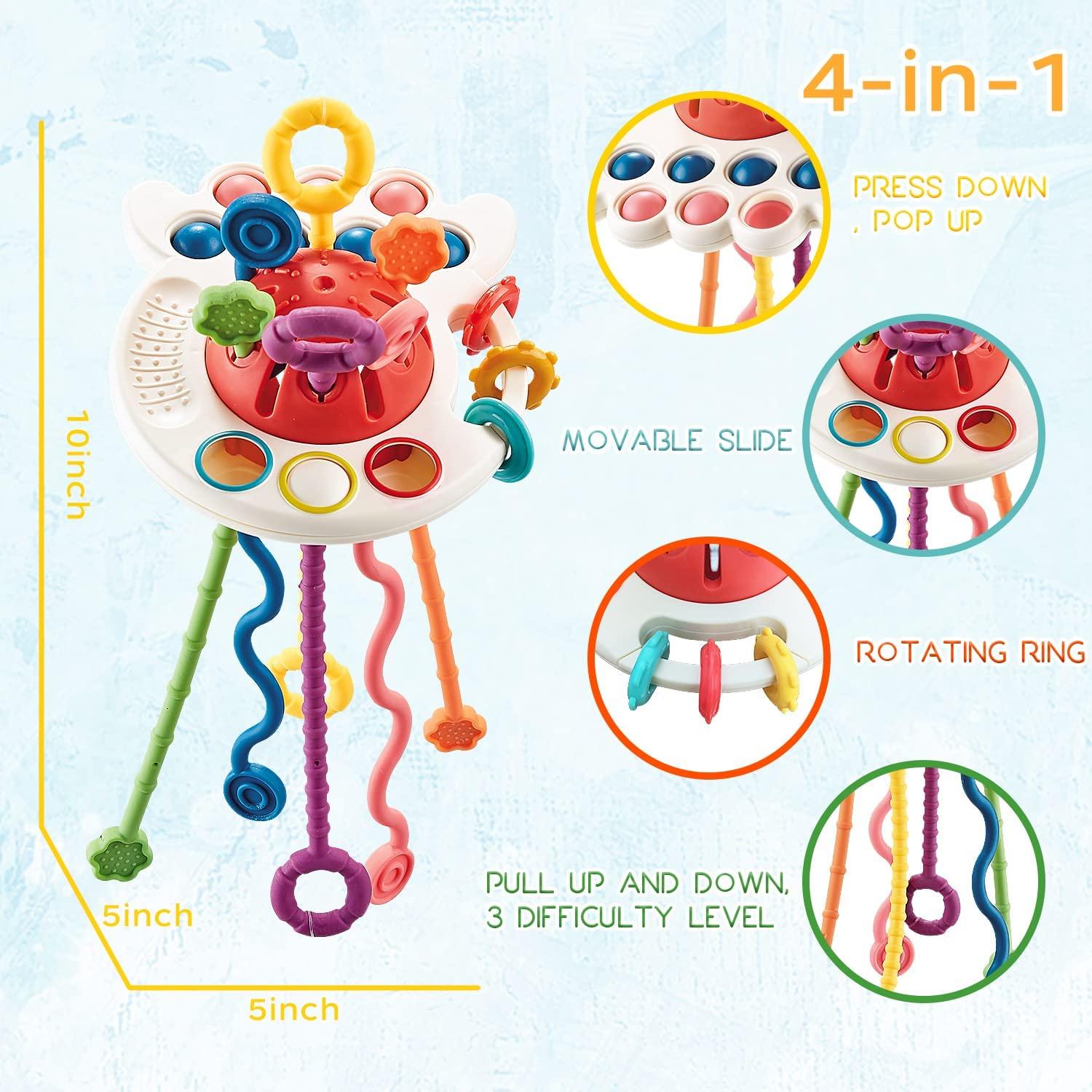 Đồ chơi cảm giác của em bé, dây răng đồ chơi trong thức ăn silicone cho em bé chất lượng, động cơ tốt, đồ chơi du lịch, đồ chơi giáo dục cho 1 đến 3 cô gái trẻ