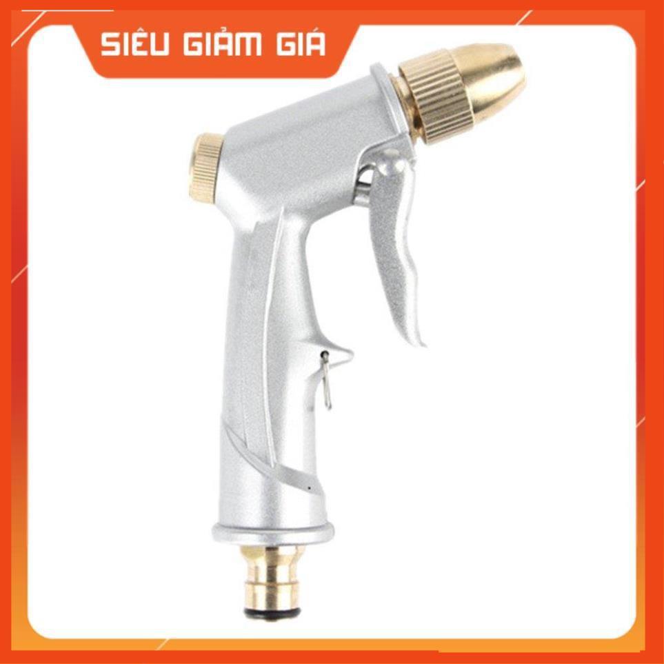 Bộ dây vòi xịt nước rửa xe, tưới cây . tăng áp 3 lần, loại 7m, 10m 206701 đầu đồng, cút,nối vàng + tặng đai