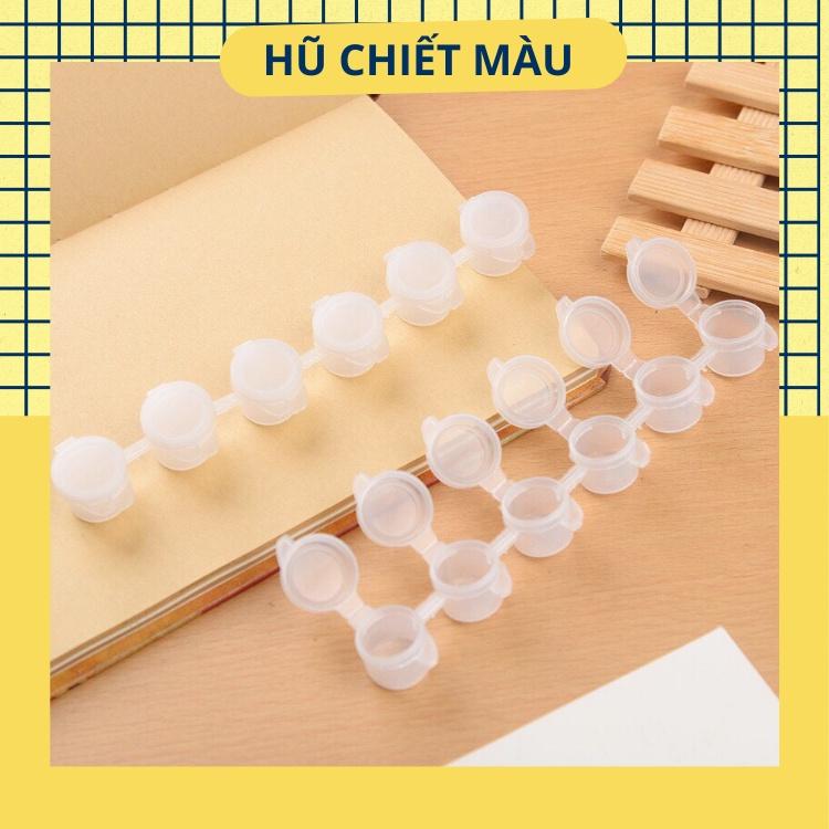 Set 6 hũ, lọ đựng, màu, pha màu hoặc đựng dầu bóng bảo vệ tranh