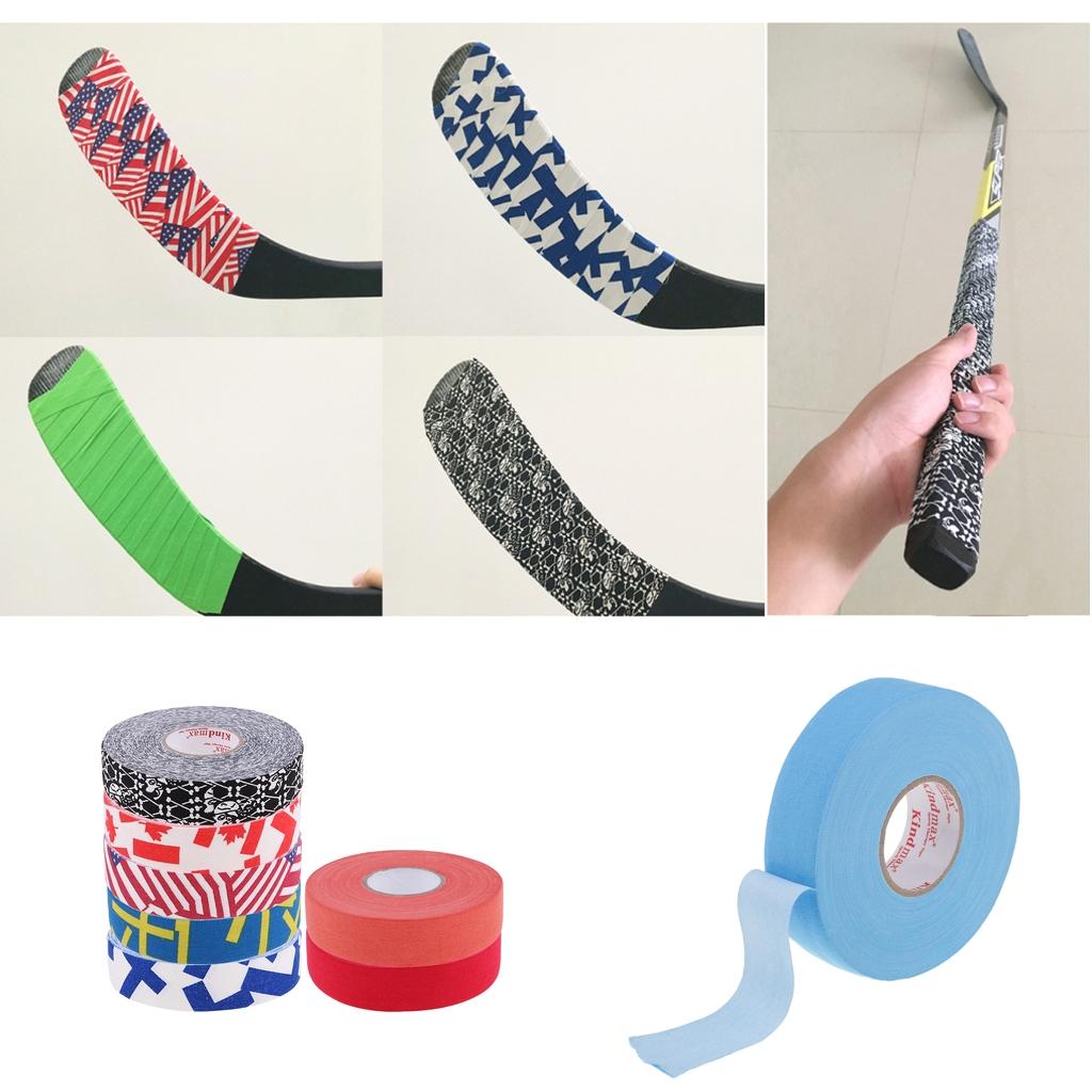 Cloth Hockey Stick Handle Sticky Grip Tape Ice Hockey Wrap Blue White