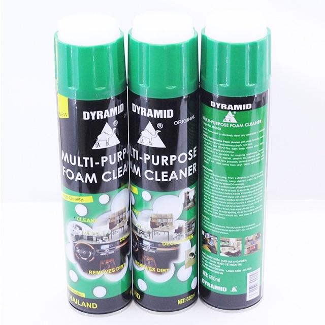 Dyramid - Chai Xịt Bọt Đa Năng Vệ Sinh Ghế Da Nội Thất Ô Tô Foam Cleaner Màu Xanh - chai tẩy ghế da dyramid