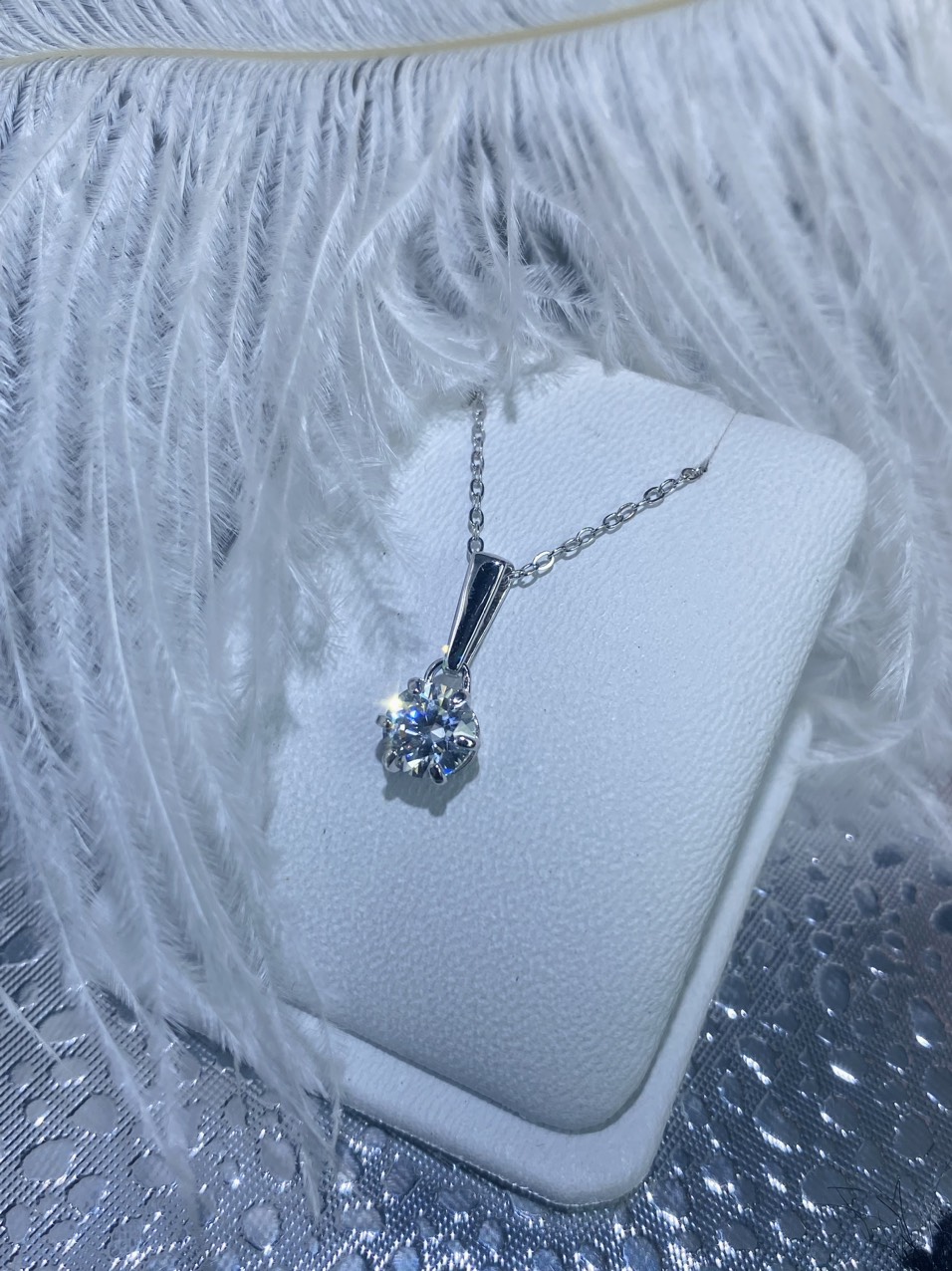 Dây cổ Bạc 925 xi Kim viên chủ Kim Cương nhân tạo Moissanite hạt 1.0carat - N10.928