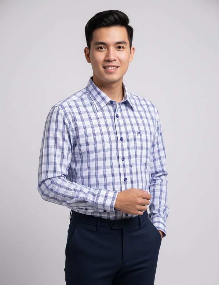 Áo sơ mi Khatoco sale off 374k ( giá tem 468k)