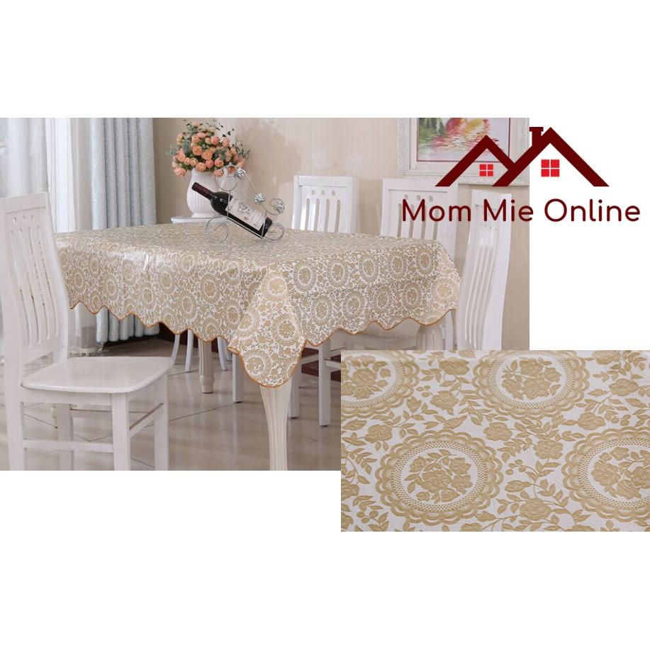 Khăn trải bàn vuông - tròn 152x152cm PEVA lót bông - G001