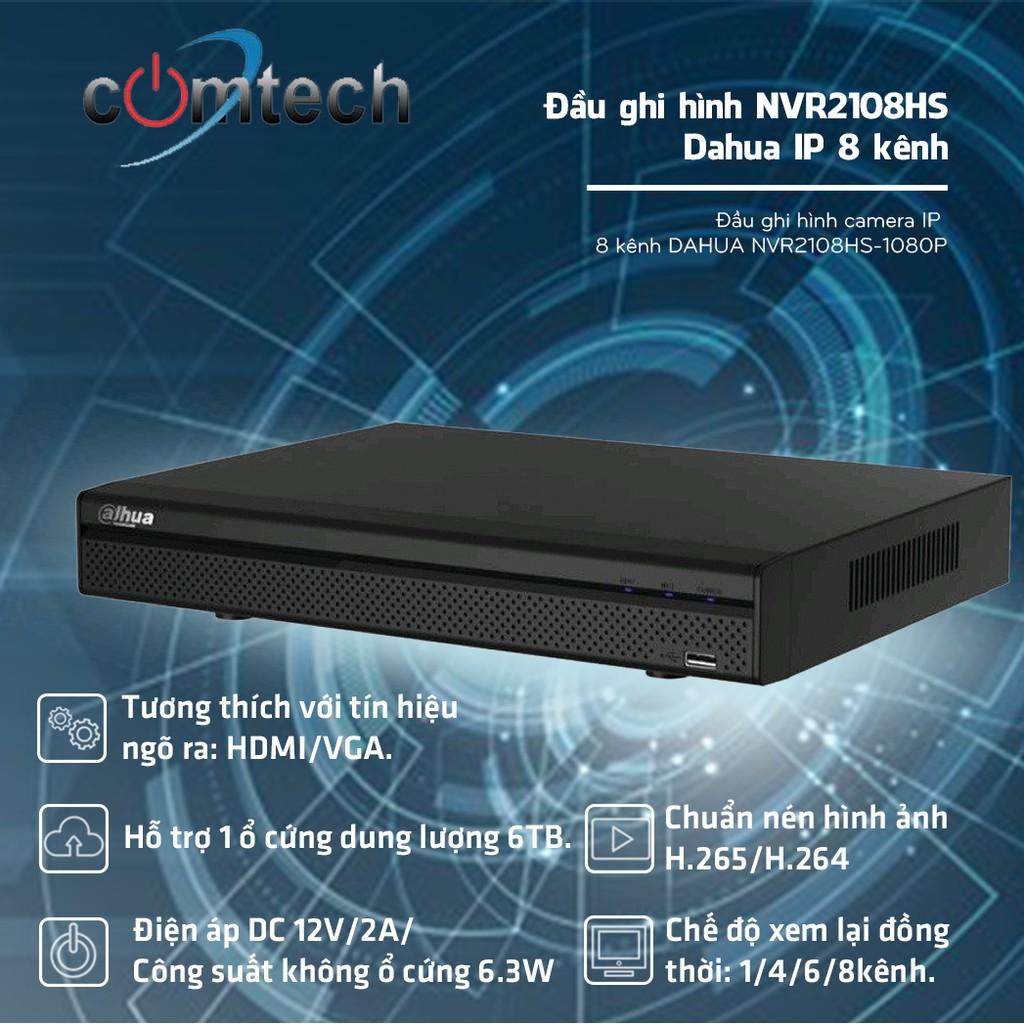 Đầu ghi hình NVR2108HS Dahua IP 8 kênh - Hàng Chính Hãng