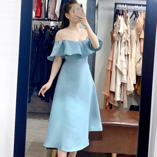 Đầm xoè bẹt vai bèo SANG TRỌNG - Size M/L đến 57kg -MS190VMM MM