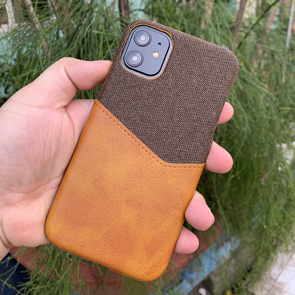 Ốp lưng da vải kiêm ví cao cấp dành cho iPhone 11