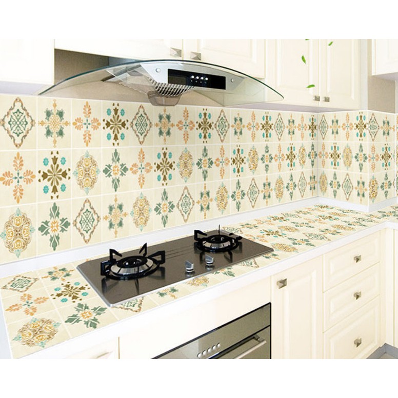 Cuộn giấy, decal dán bếp, dán tường hoa văn giả gạch độc đáo thiết kế sang trọng, chống thấm nước, chịu nhiệt, chống bám bẩn dầu mỡ cho tường nhà bạn
