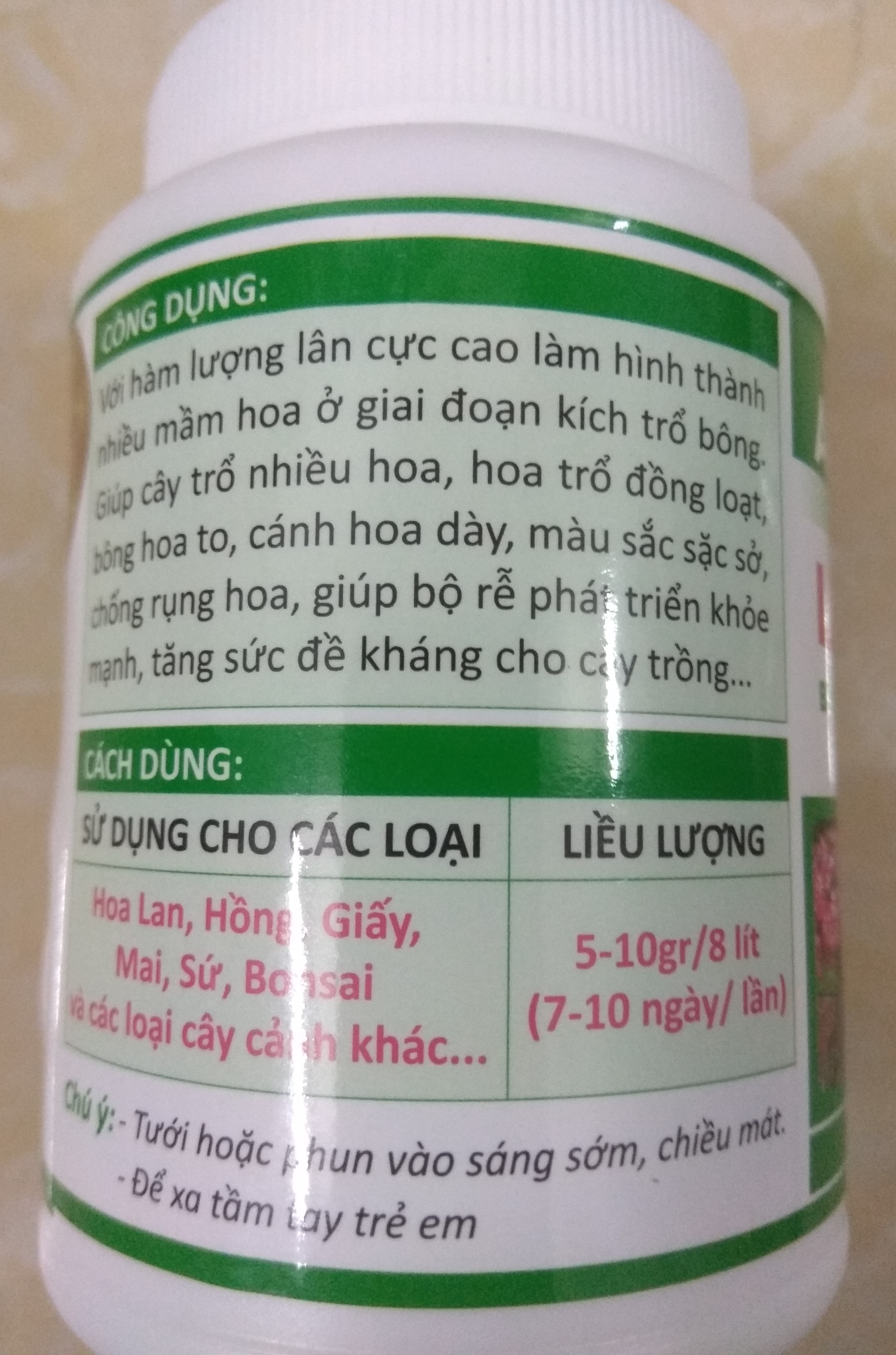 Phân bón NPK bổ sung vi lượng AC 10-60-10 +TE tạo mầm hoa cực mạnh - chai 100 gram