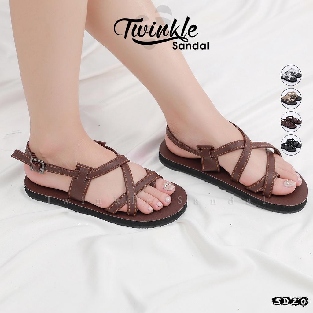 Dép sandal Nữ quai da mềm Đế bệt Cao Su ôm chân mã SD07 SD20 SD32 SD59