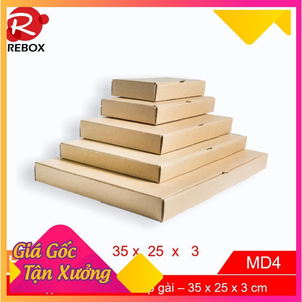 Hộp Carton 35x25x3 - 25 hộp gói hàng quần áo nắp cài siêu dày giá xưởng - hộp trơn