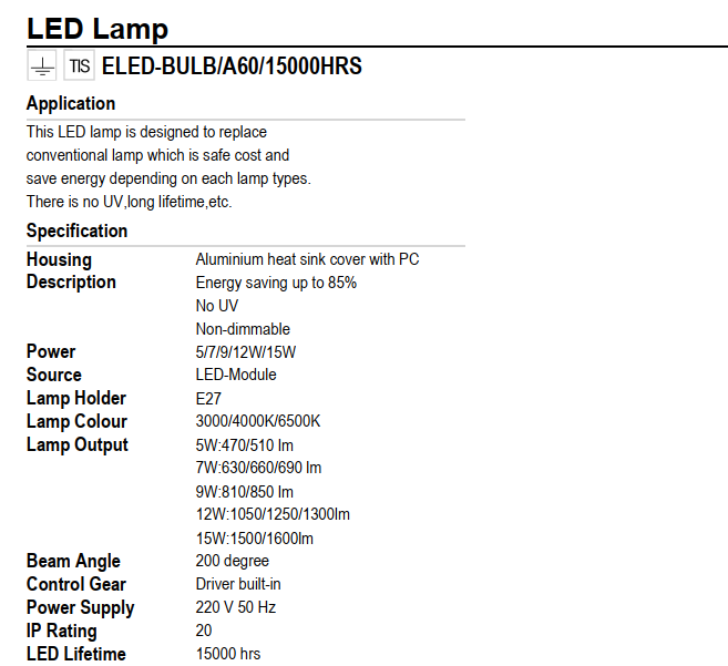 BÓNG ĐÈN LUMAX#ECOBULB-1050LM/830/12W/E27/ECO