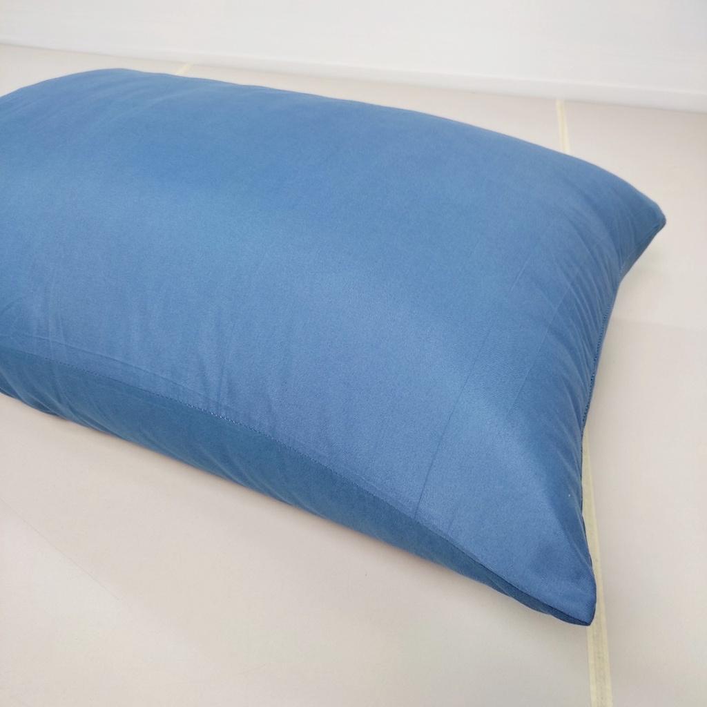 Vỏ gối ngủ cotton tici 50x70cm giá rẻ vải tốt màu xanh biển đậm