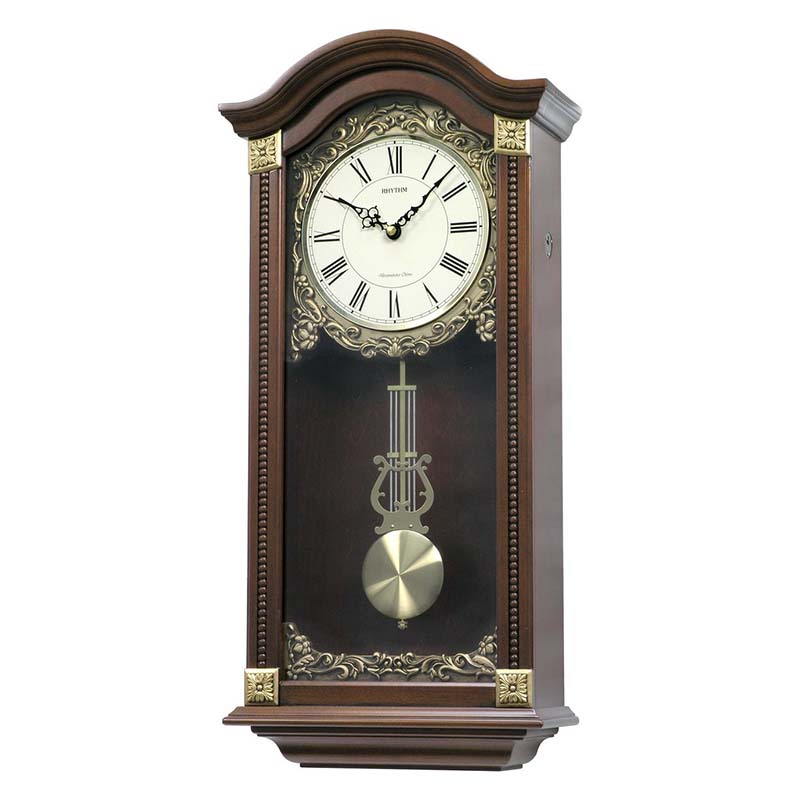 Đồng hồ treo tường RHYTHM SIP Wall Clocks CMJ524NR06 , Vỏ màu Nâu