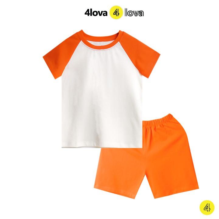 Bộ quần áo cộc tay phối màu tay cho bé 4LOVA mùa hè chính hãng từ 8 - 44kg