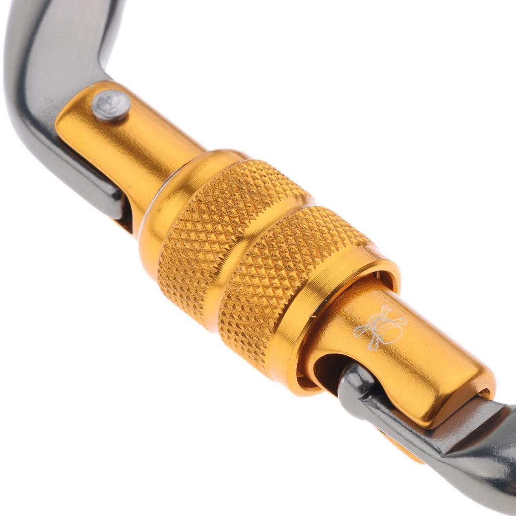 5 Pieces 28KN Aluminum Screwgate D Type Climbing Carabiner
