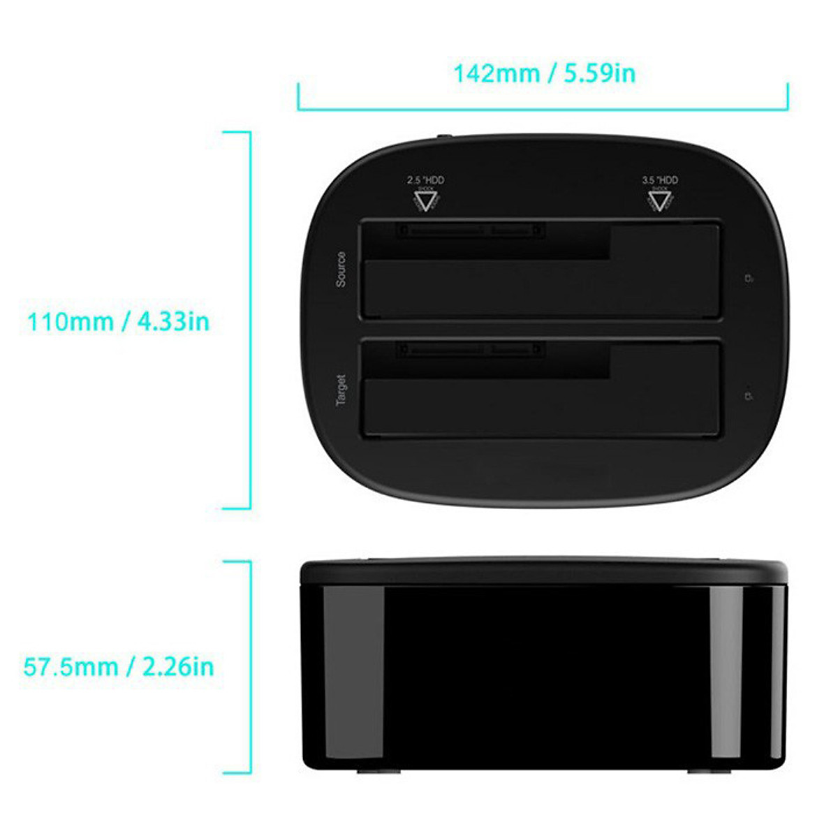 Dock cắm ổ cứng cổng kết nối USB 3.0 dành cho cả 2 ổ cứng 2,5" và 3,5" SSD và HDD