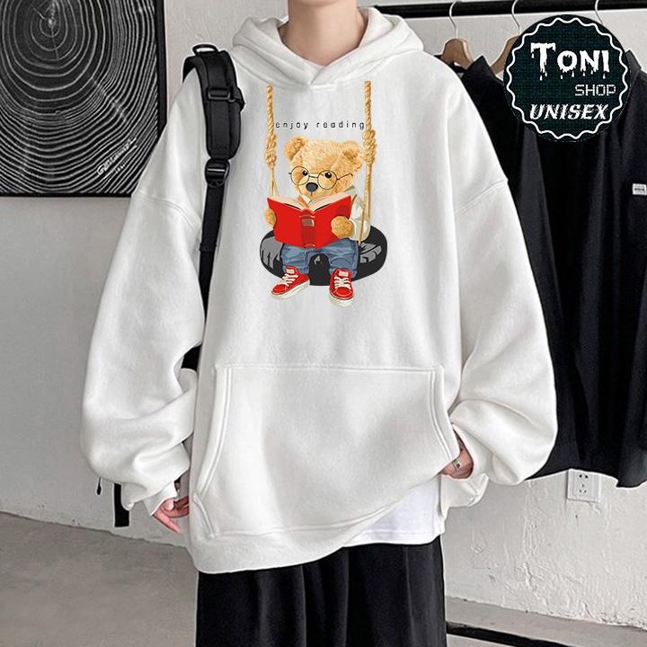 ÁO HOODIE NỈ BÔNG GẤU ĐU DÂY (HD4040 - Kèm Ảnh Thật)