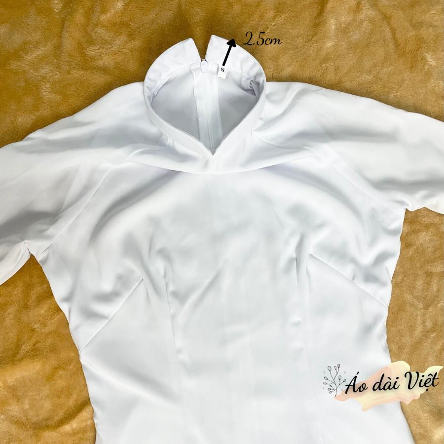Áo dài trắng học sinh truyền thống may sẵn lụa mỹ cao cấp giá rẻ