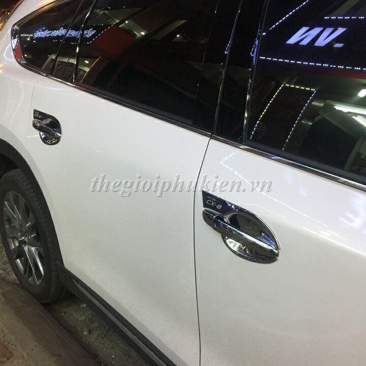 Bộ ốp tay nắm, hõm cửa xe dành cho Mazda CX-8, CX8 mạ Crom