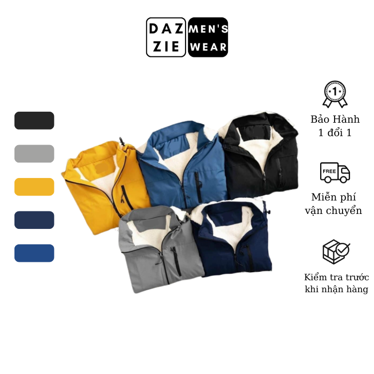 Áo khoác Lót Lông Chống Nước Nam Nữ Cao Cấp Siêu Ấm DazzieMenwear- Lớp Lông bên trong Giữ Nhiệt tốt, Vải Ngoài chống gió rét