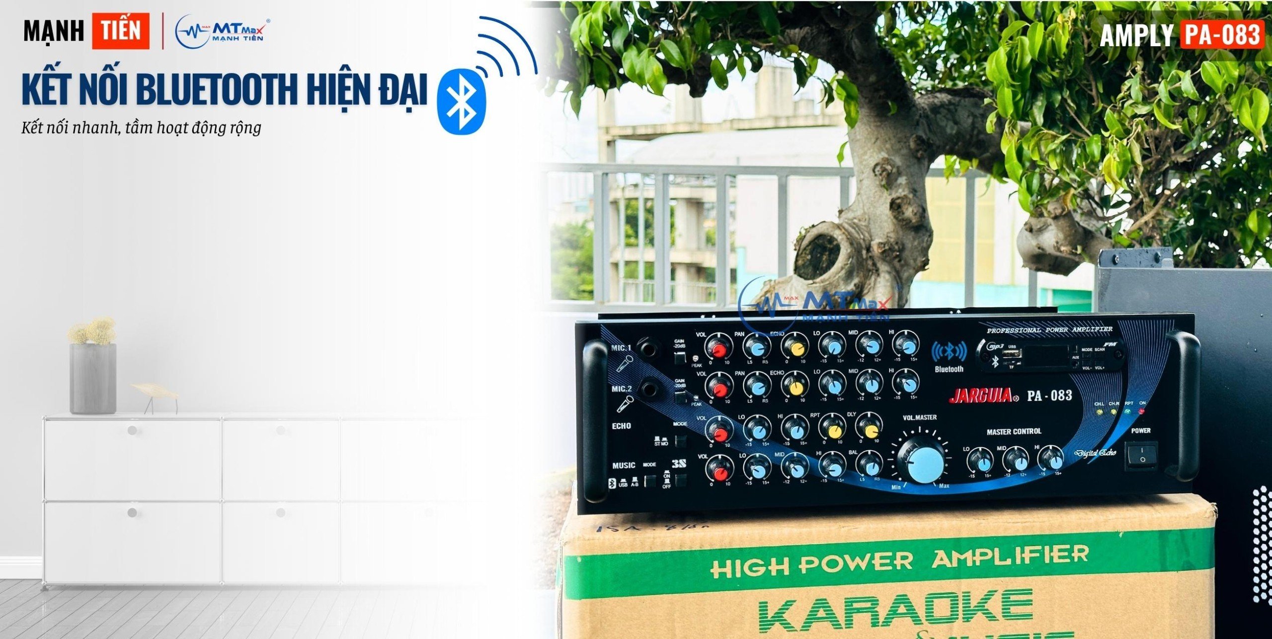 Hình ảnh Amply Jarguar PA083 Công Xuất 500W, 8 Sò 2 Kênh Đánh Được Bass 25, Bluetooth 5.0 Kiểu Dáng Sang Trọng Phối Ghép Dễ Dàng hàng chính hãng