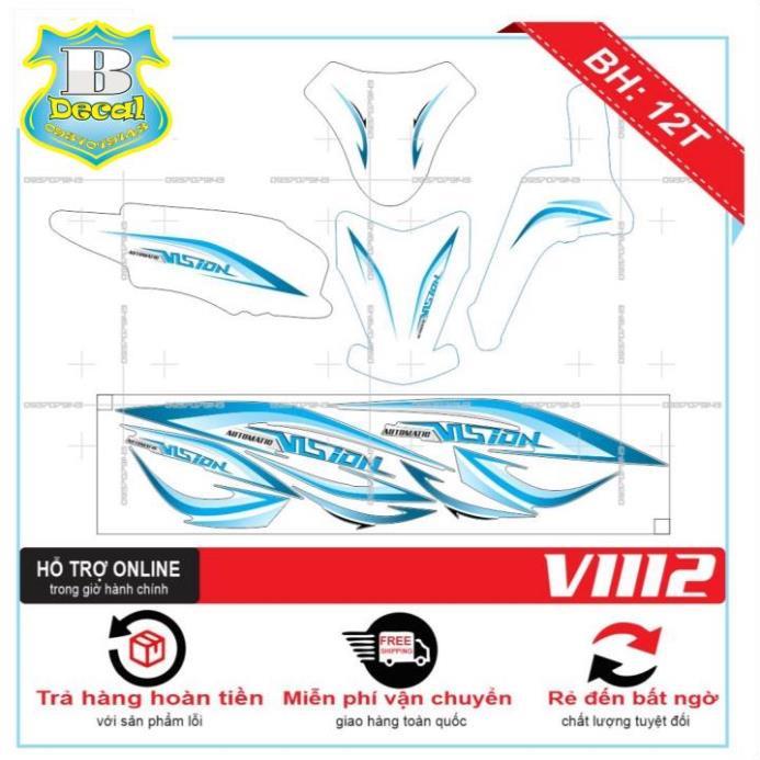 Tem rời dành cho VISION 2014 CHỈ XANH DÁN XE TRẮNG