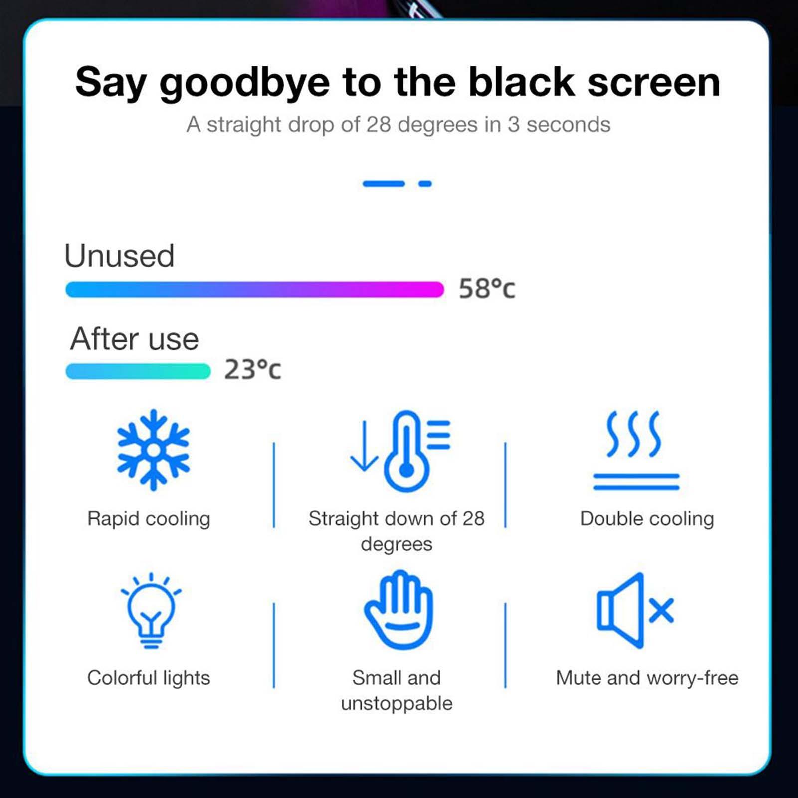 Mobile Phone  Gaming Phone Cooler Black