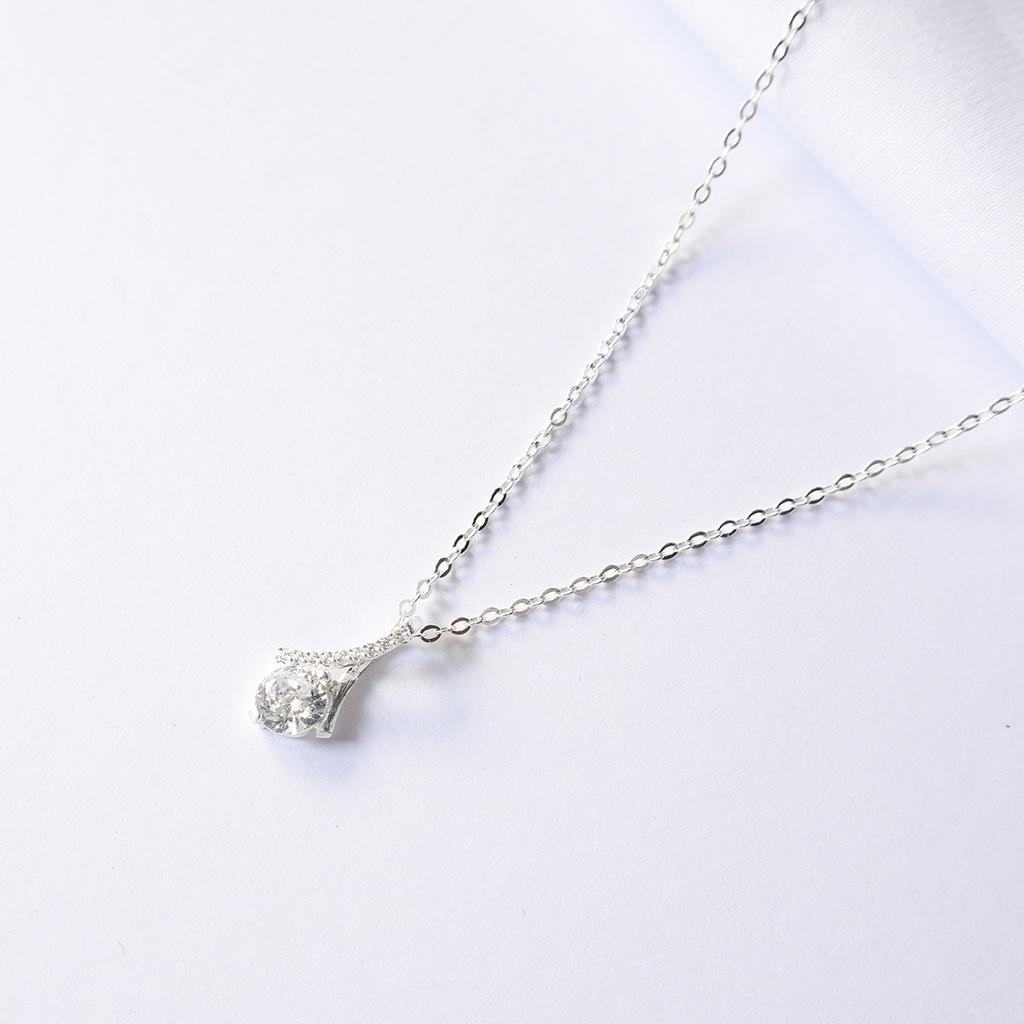 Dây chuyền bạc ANTA Jewlery , vòng cổ nữ mặt xoắn đính đá ATJ9049