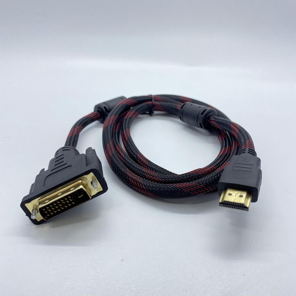 Cáp chuyển đổi DVI sang HDMI dây bọc lưới 1,5 mét chống nhiễu hai đầu