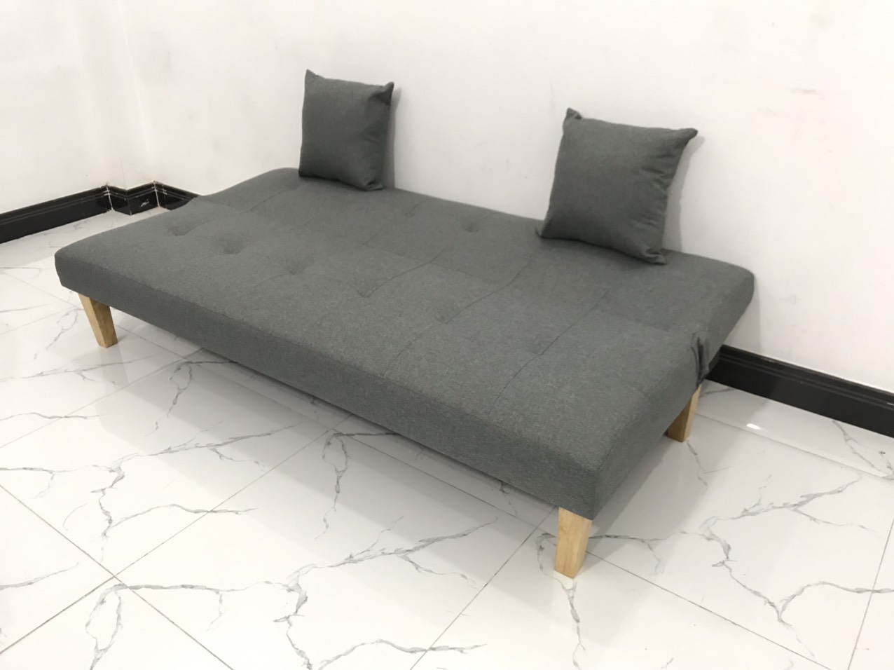 Ghế sofa giường nằm xám lông chuột nhiều kích cỡ