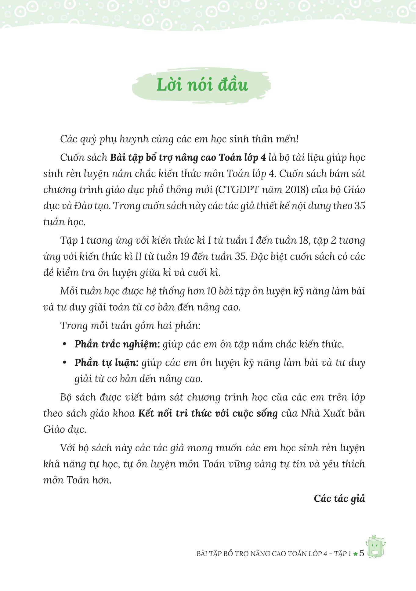 Bài Tập Bổ Trợ Nâng Cao Toán Lớp 4 - Tập 1 (Theo Chương Trình Của Bộ Sách Kết Nối Tri Thức Với Cuộc Sống)